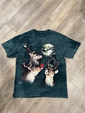 The Mountain Black and Green Graphic T-Shirt